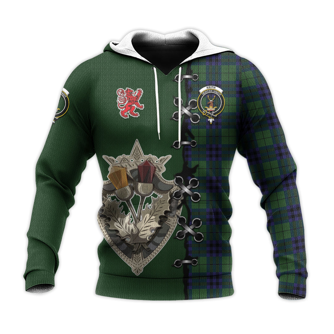 Printivon Keith Modern Tartan Hoodie Lion Rampant And Celtic Thistle Style