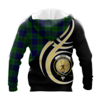 Printivon Keith Modern Clan Believe In Me Crest Tartan Knitted Hoodie Custom Your Text
