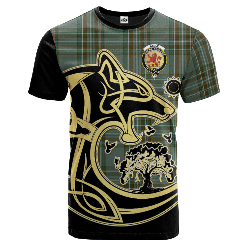 Printivon Kelly Dress Crest Celtic Wolf Tartan T Shirt Custom Your Text