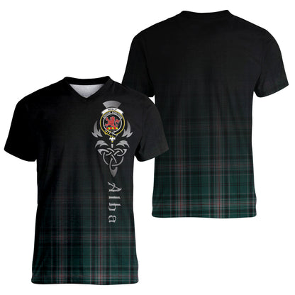 Printivon Kelly of Sleat Hunting Tartan Crest Alba Celtic T Shirt