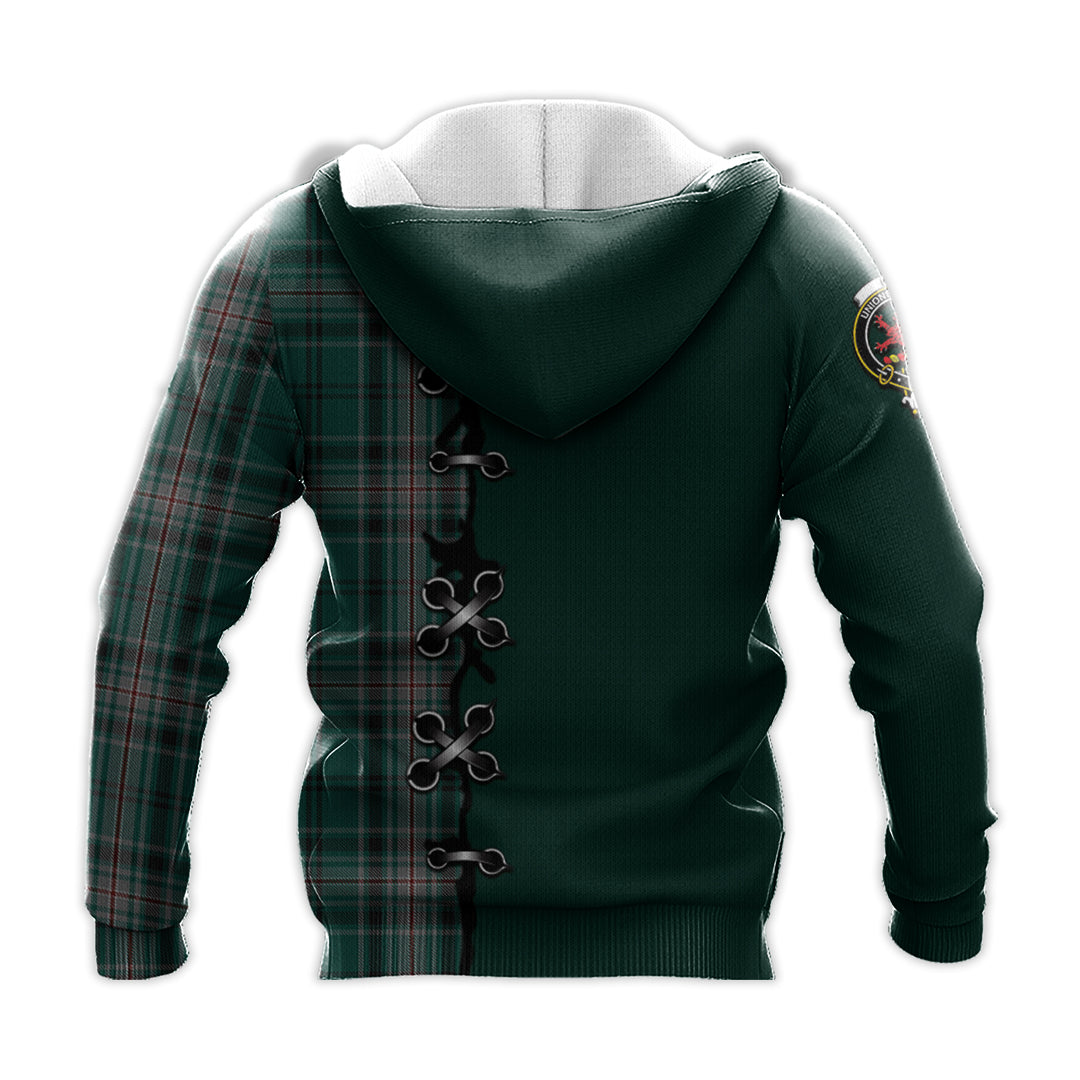 Printivon Kelly Of Sleat Hunting Tartan Hoodie Lion Rampant And Celtic Thistle Style