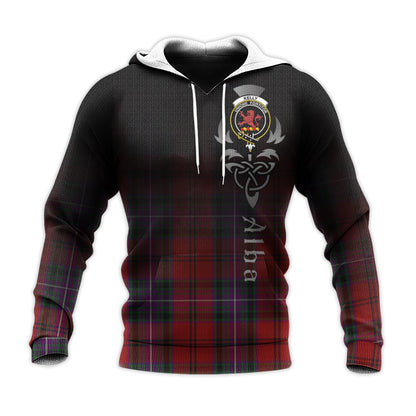 Printivon Kelly Of Sleat Red Tartan Crest Alba Celtic Hoodie