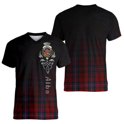 Printivon Kelly of Sleat Red Tartan Crest Alba Celtic T Shirt