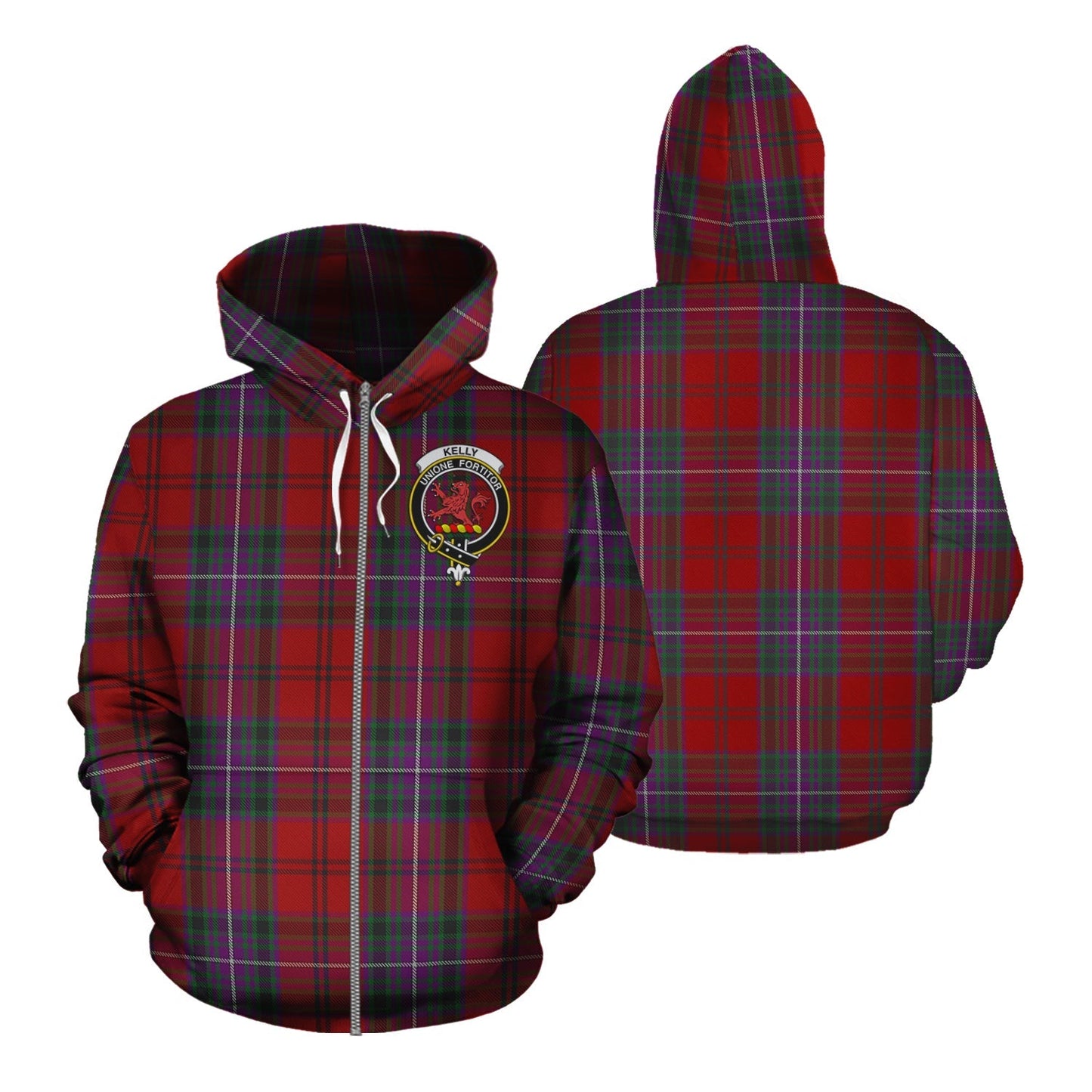 Printivon Kelly Of Sleat Red Tartan Hoodie