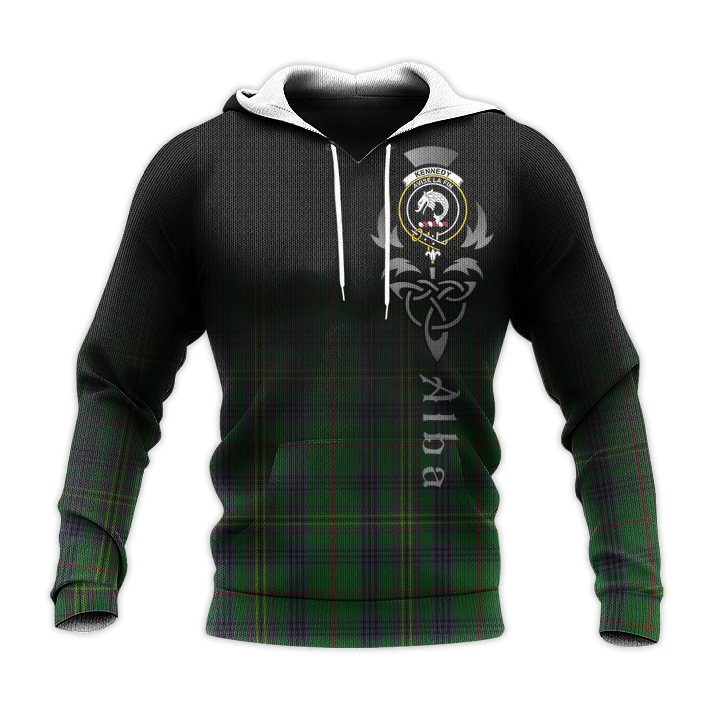 Printivon Kennedy Tartan Crest Alba Celtic Hoodie