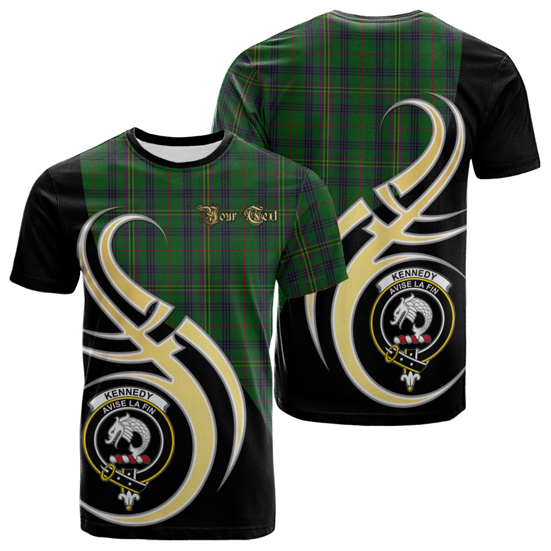Printivon Kennedy Tartan Crest Believe In Me T Shirt