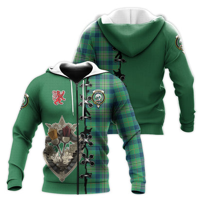 Printivon Kennedy Ancient Tartan Hoodie Lion Rampant And Celtic Thistle Style