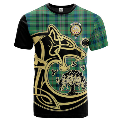 Printivon Kennedy Ancient Crest Celtic Wolf Tartan T Shirt Custom Your Text