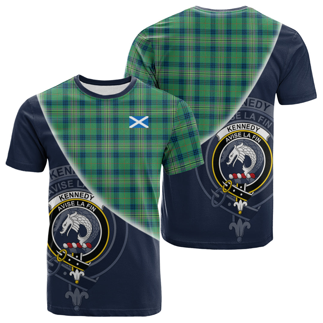 Printivon Kennedy Ancient Tartan Scottish Crest T Shirt