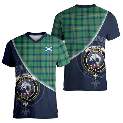 Printivon Kennedy Ancient Tartan Scottish Crest T Shirt