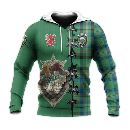 Printivon Kennedy Ancient Tartan Hoodie Lion Rampant And Celtic Thistle Style