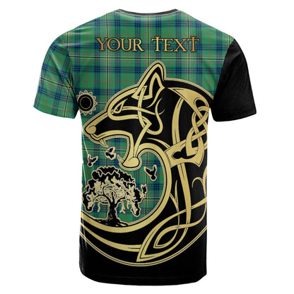 Printivon Kennedy Ancient Crest Celtic Wolf Tartan T Shirt Custom Your Text
