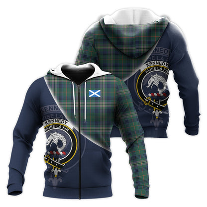 Printivon Kennedy Modern Tartan Scottish Crest Hoodie