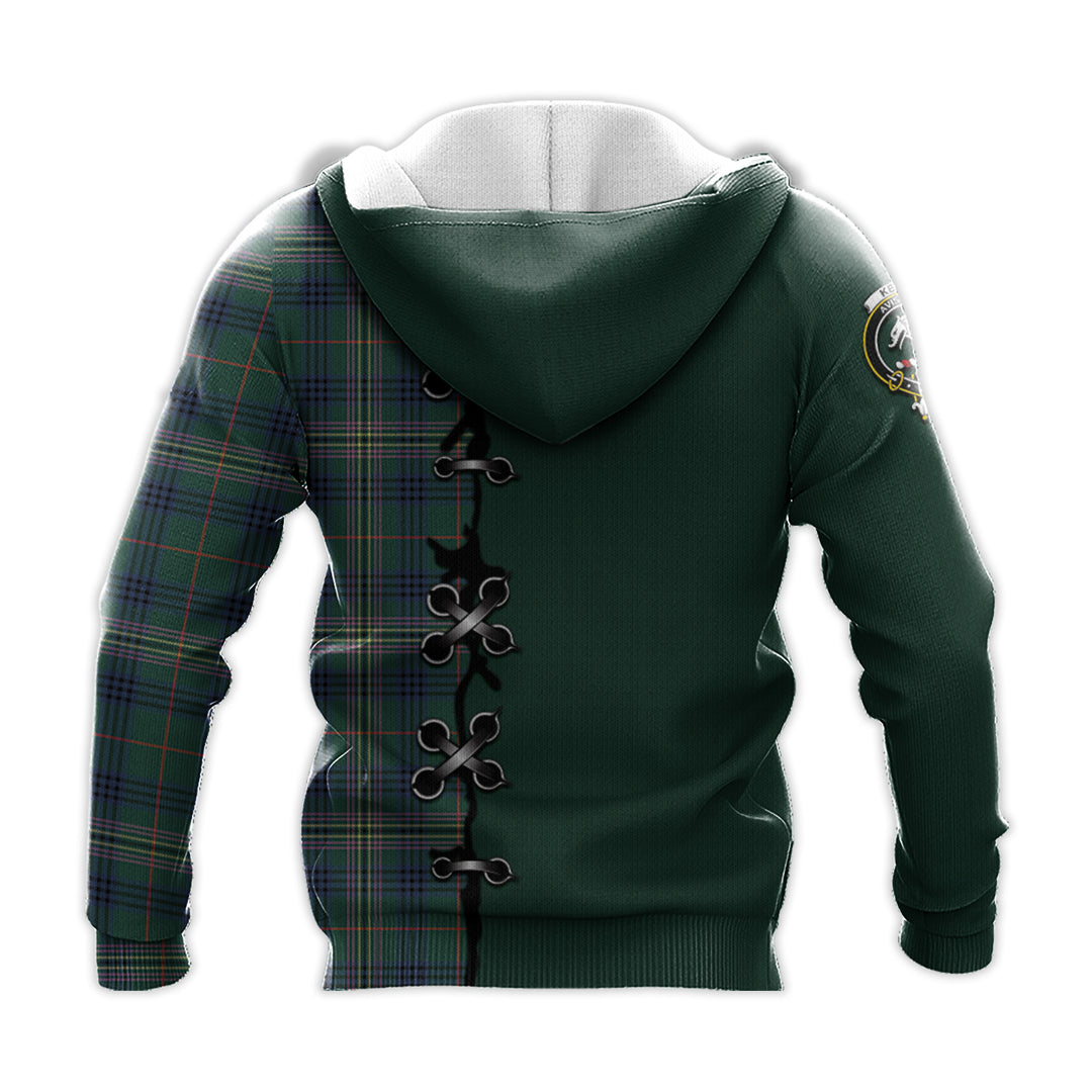 Printivon Kennedy Modern Tartan Hoodie Lion Rampant And Celtic Thistle Style