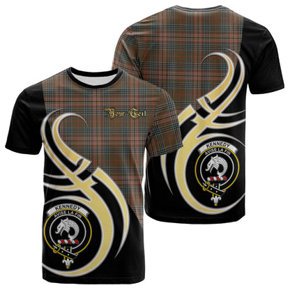 Printivon Kennedy Weathered Tartan Crest Believe In Me T Shirt