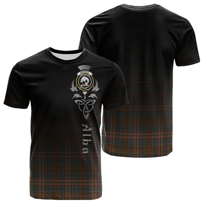 Printivon Kennedy Weathered Tartan Crest Alba Celtic T Shirt
