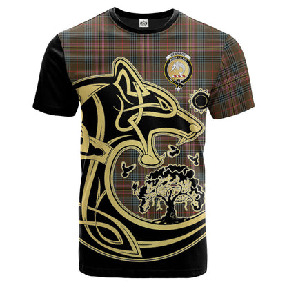 Printivon Kennedy Weathered Crest Celtic Wolf Tartan T Shirt Custom Your Text