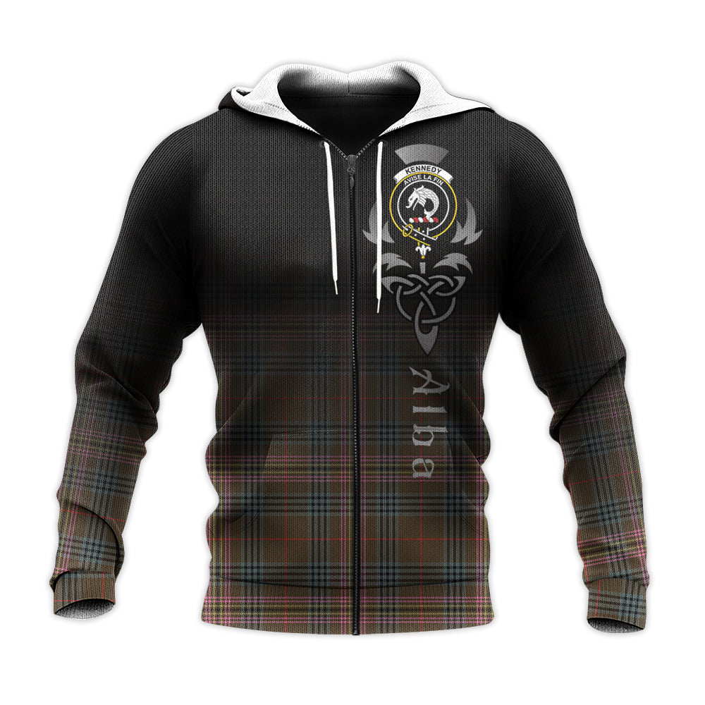 Printivon Kennedy Weathered Tartan Crest Alba Celtic Hoodie