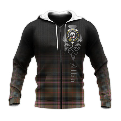 Printivon Kennedy Weathered Tartan Crest Alba Celtic Hoodie