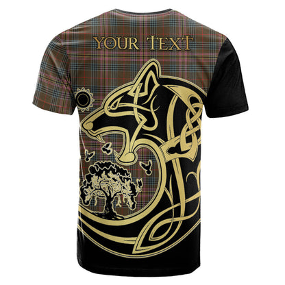 Printivon Kennedy Weathered Crest Celtic Wolf Tartan T Shirt Custom Your Text