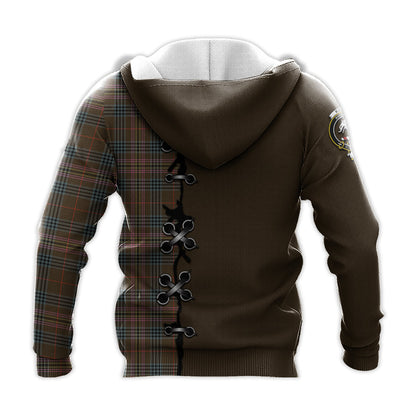 Printivon Kennedy Weathered Tartan Hoodie Lion Rampant And Celtic Thistle Style