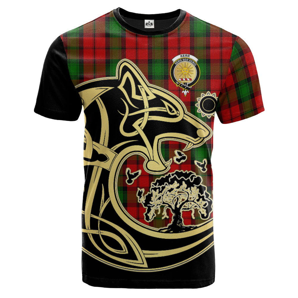 Printivon Kerr Crest Celtic Wolf Tartan T Shirt Custom Your Text