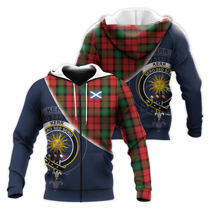 Printivon Kerr Tartan Scottish Crest Hoodie