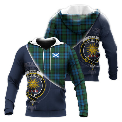 Printivon Kerr Hunting Tartan Scottish Crest Hoodie