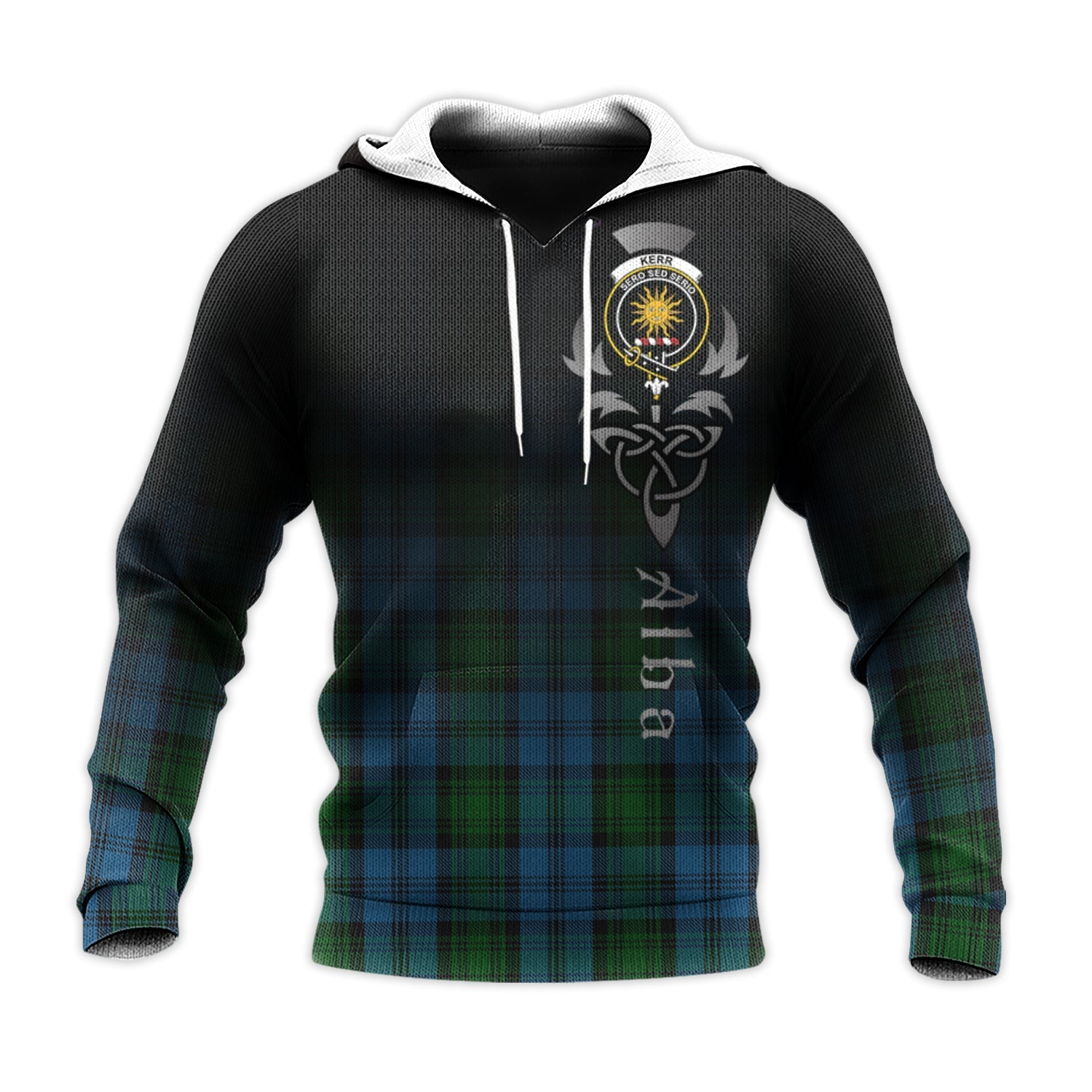 Printivon Kerr Hunting Tartan Crest Alba Celtic Hoodie