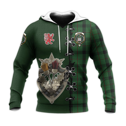 Printivon Kincaid Tartan Hoodie Lion Rampant And Celtic Thistle Style