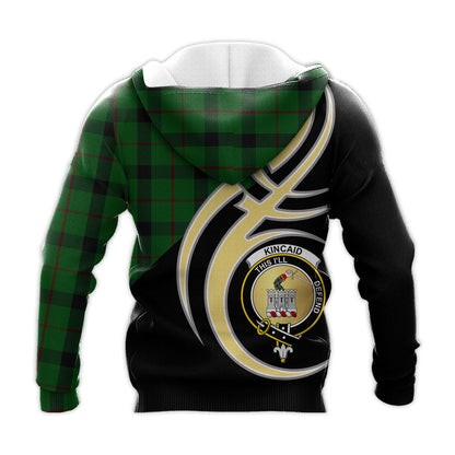 Printivon Kincaid Clan Believe In Me Crest Tartan Knitted Hoodie Custom Your Text