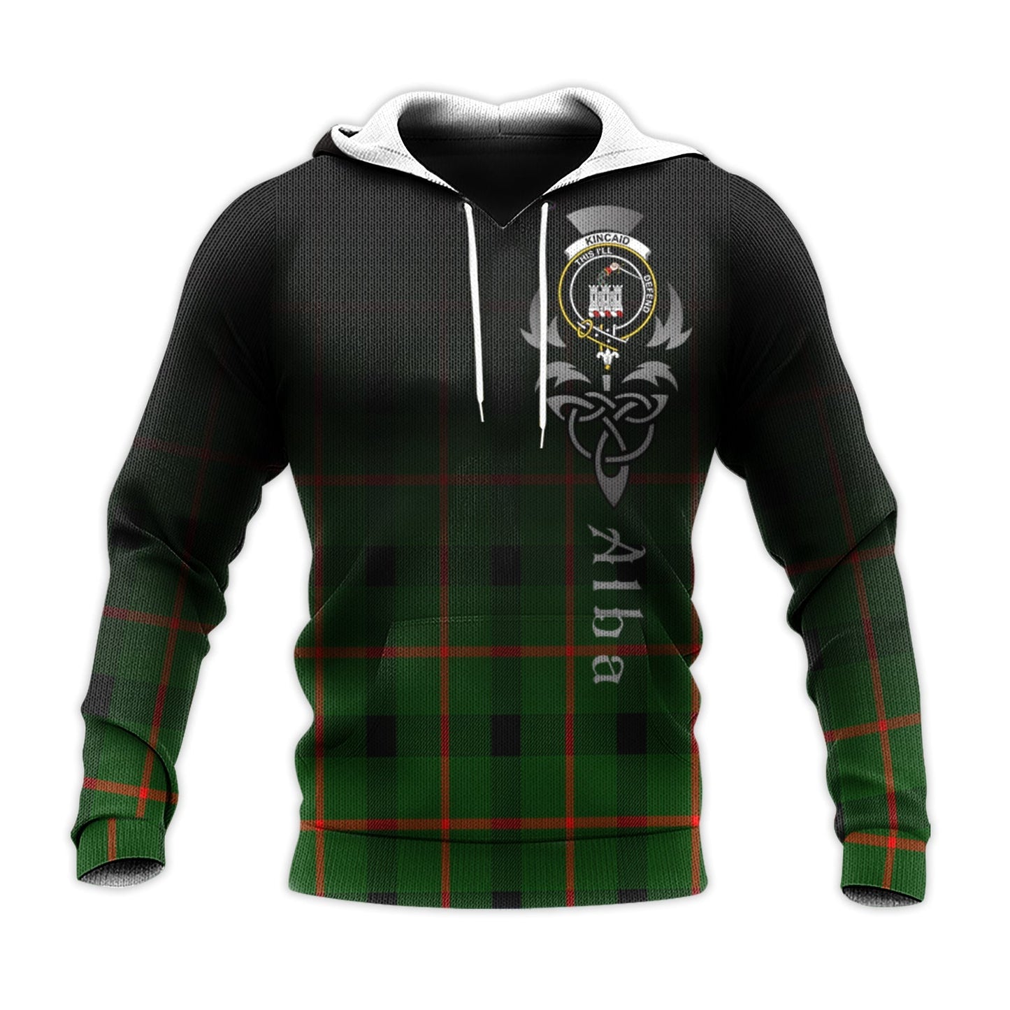 Printivon Kincaid Modern Tartan Crest Alba Celtic Hoodie