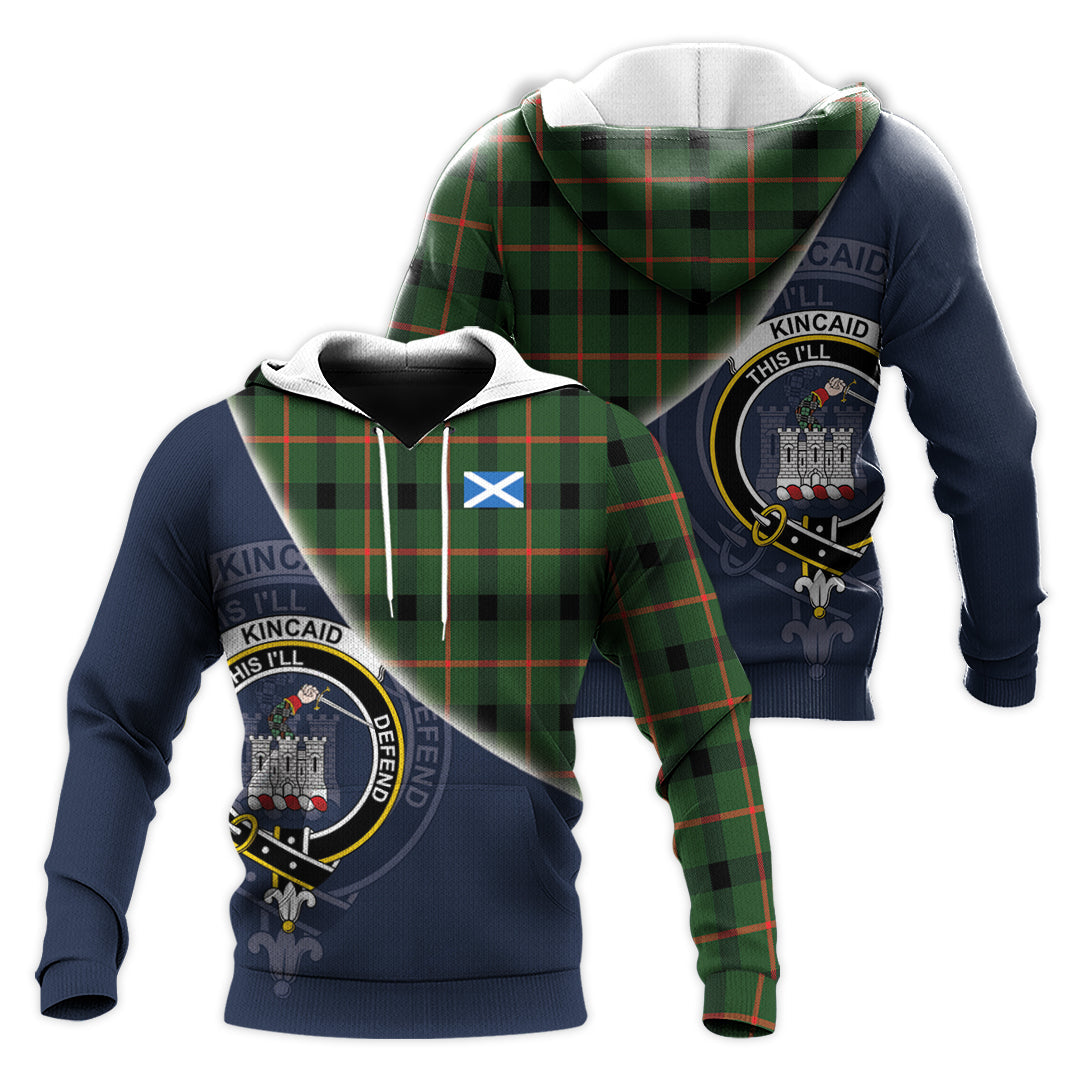 Printivon Kincaid Modern Tartan Scottish Crest Hoodie