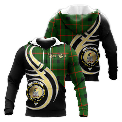 Printivon Kincaid Modern Clan Believe In Me Crest Tartan Knitted Hoodie Custom Your Text