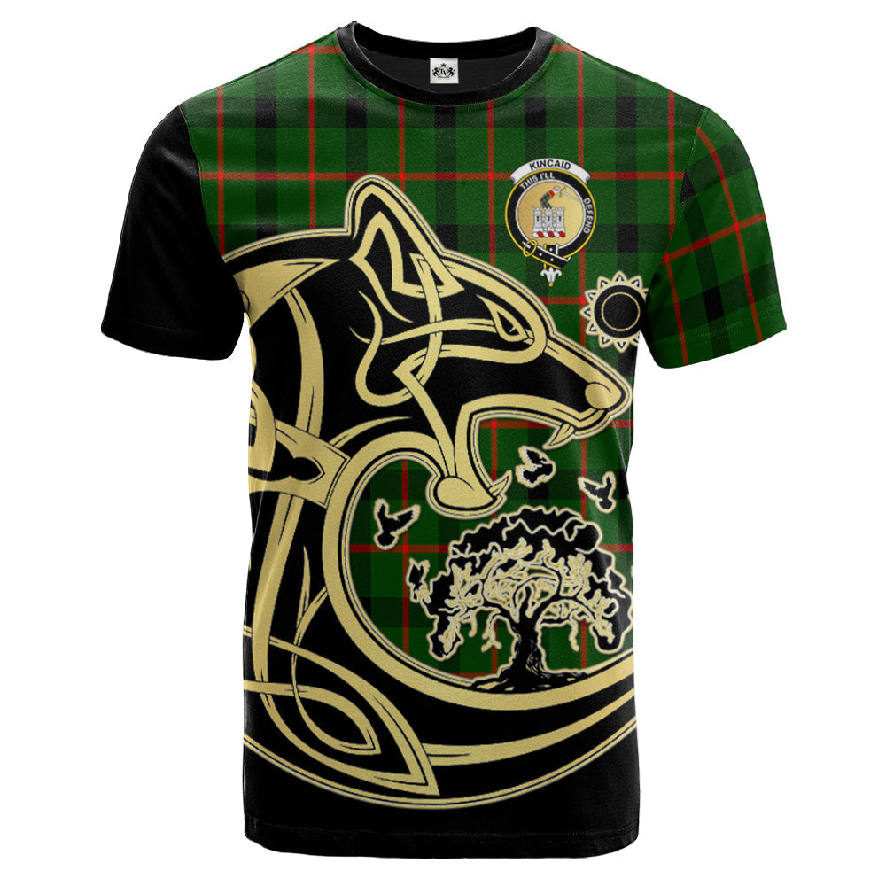 Printivon Kincaid Modern Crest Celtic Wolf Tartan T Shirt Custom Your Text