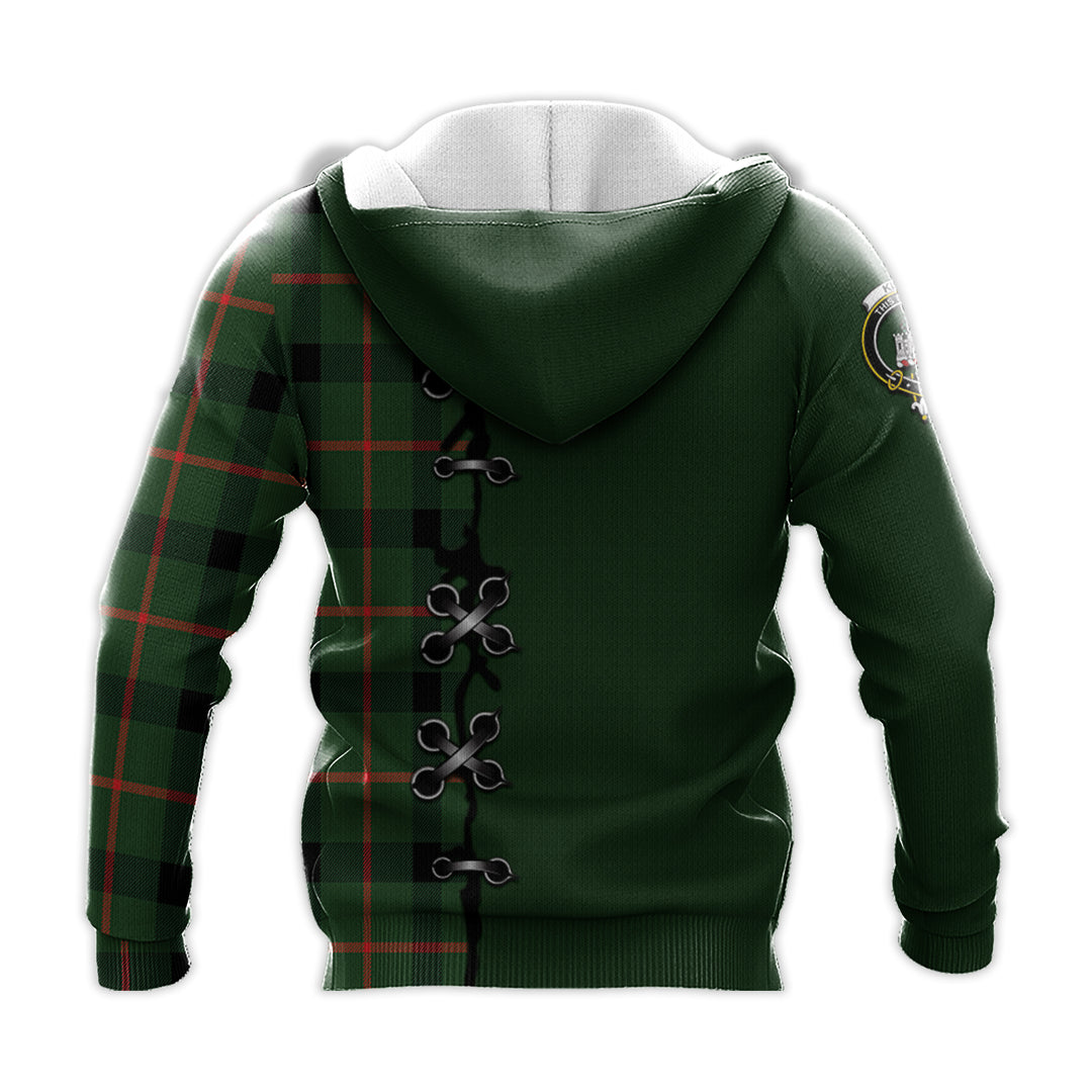 Printivon Kincaid Modern Tartan Hoodie Lion Rampant And Celtic Thistle Style