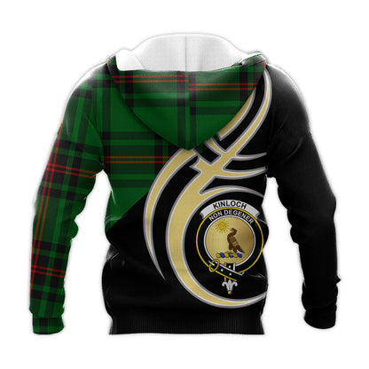 Printivon Kinloch Clan Believe In Me Crest Tartan Knitted Hoodie Custom Your Text