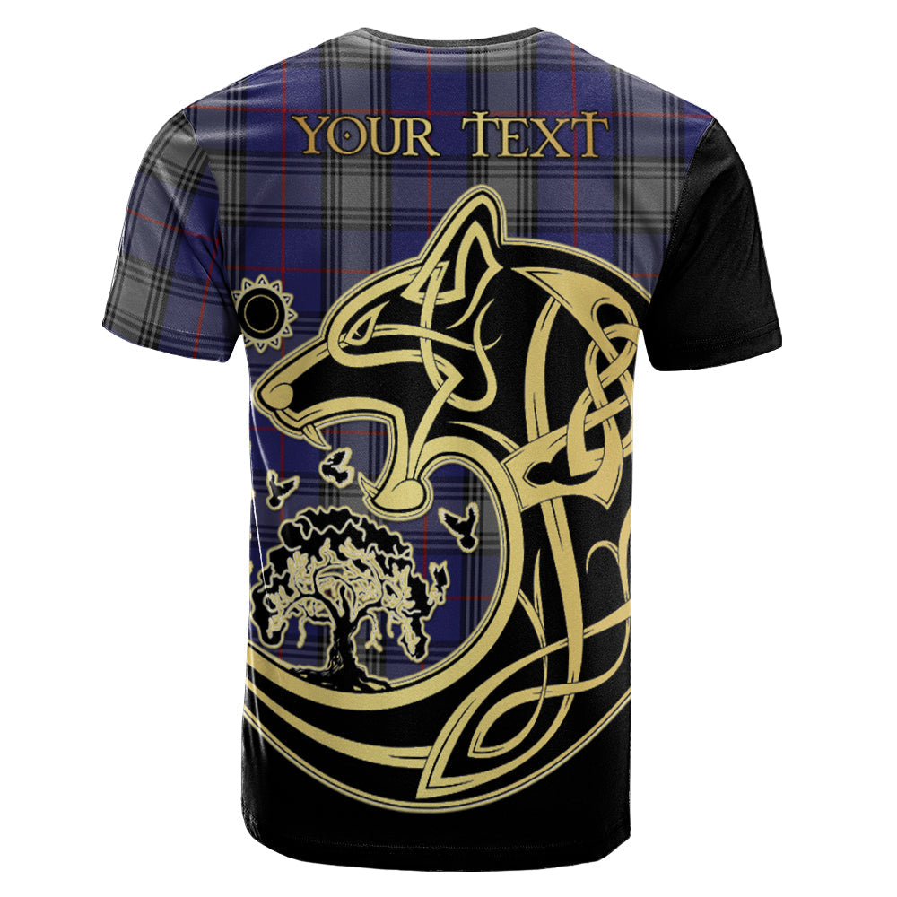 Printivon Kinnaird Crest Celtic Wolf Tartan T Shirt Custom Your Text