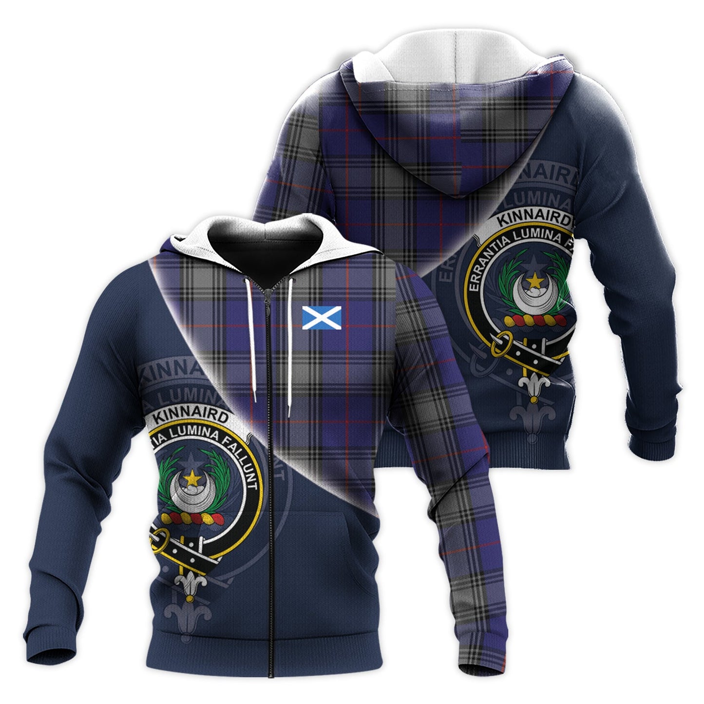 Printivon Kinnaird Tartan Scottish Crest Hoodie