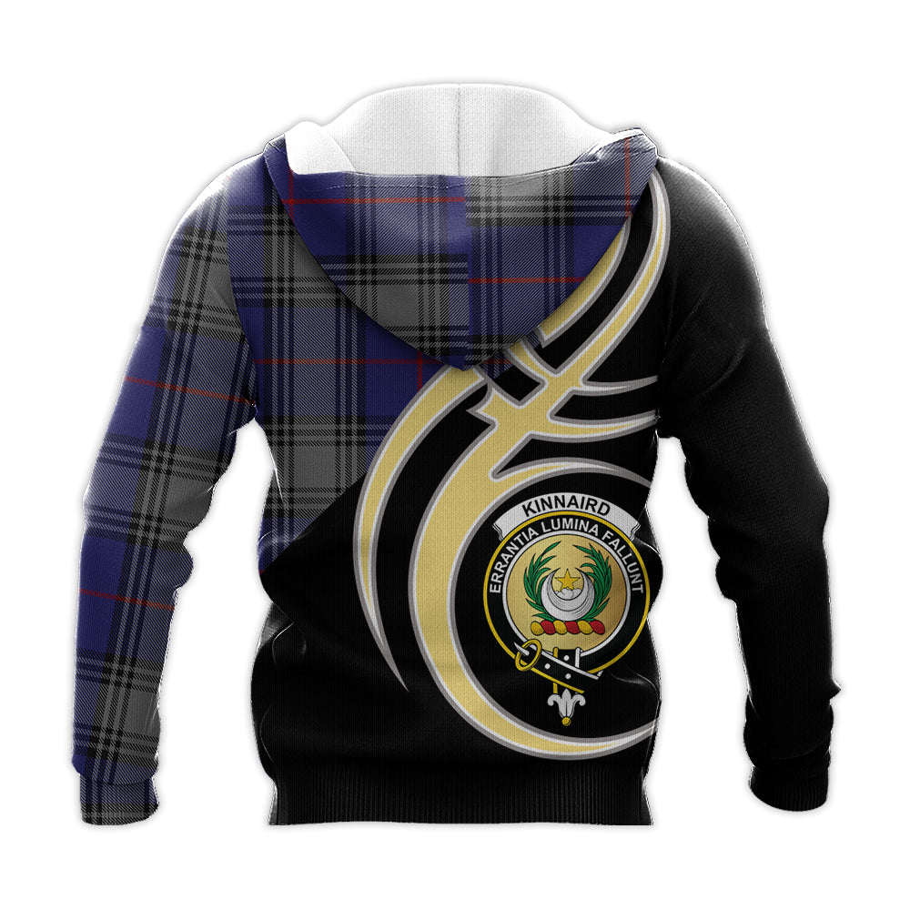 Printivon Kinnaird Clan Believe In Me Crest Tartan Knitted Hoodie Custom Your Text