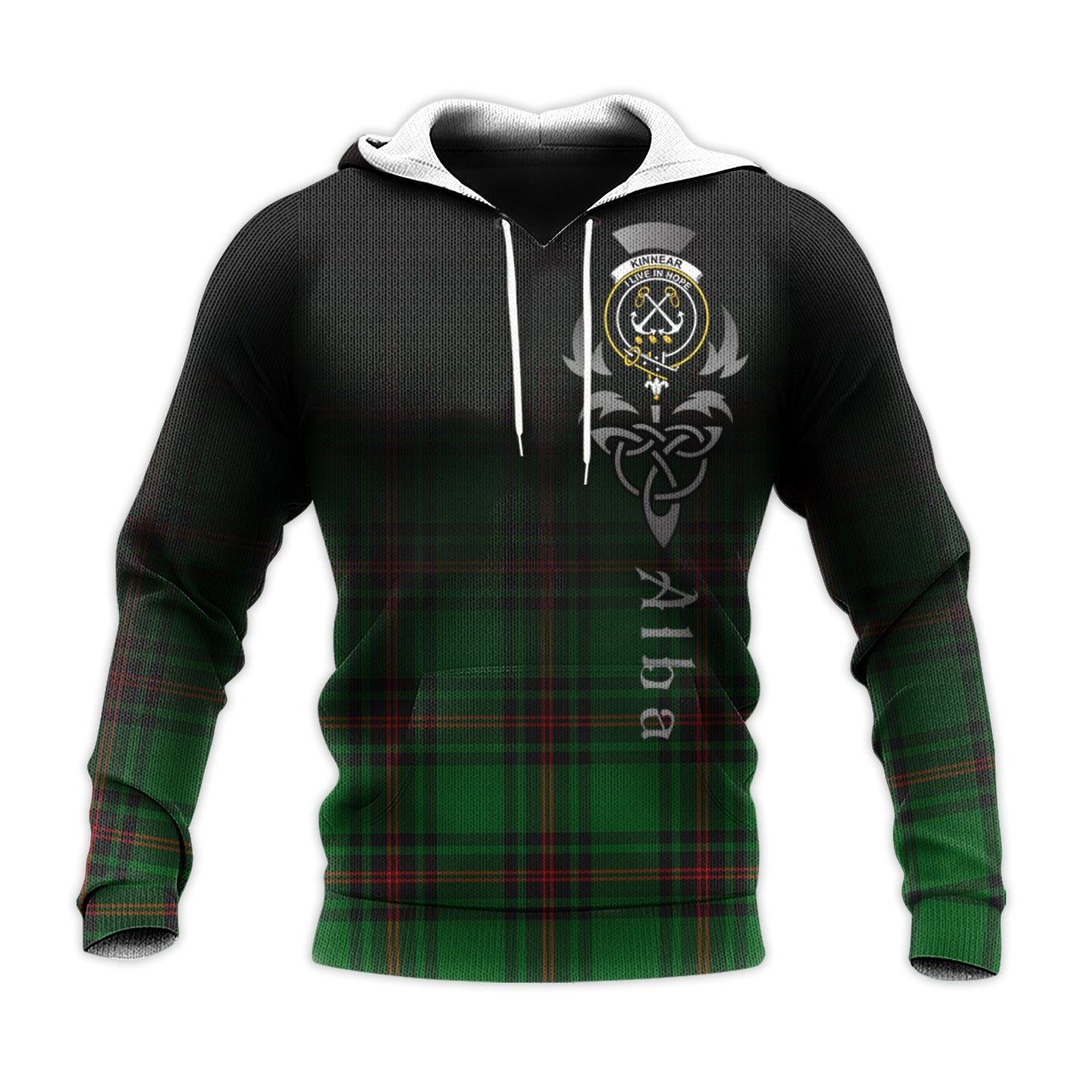 Printivon Kinnear Tartan Crest Alba Celtic Hoodie