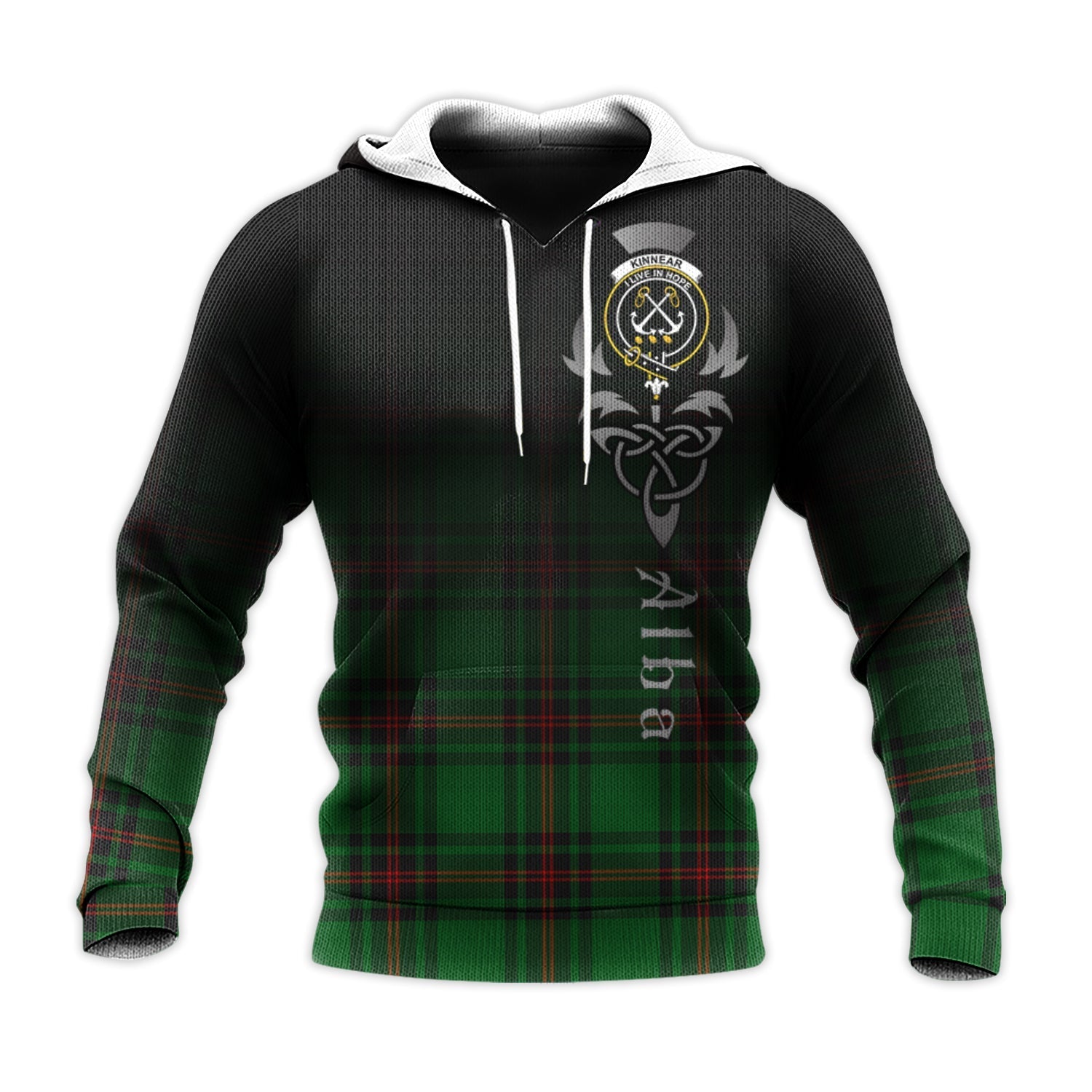 Printivon Kinnear Tartan Crest Alba Celtic Hoodie