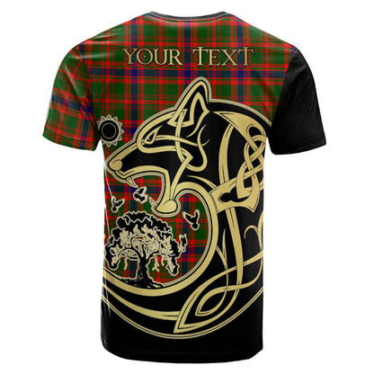 Printivon Kinninmont Crest Celtic Wolf Tartan T Shirt Custom Your Text