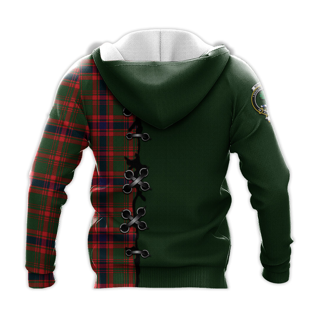 Printivon Kinninmont Tartan Hoodie Lion Rampant And Celtic Thistle Style