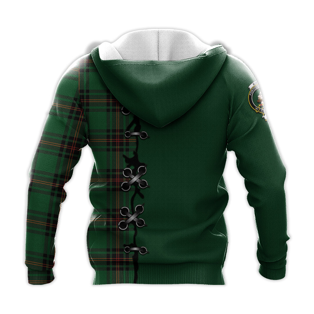 Printivon Kirkcaldy Tartan Hoodie Lion Rampant And Celtic Thistle Style
