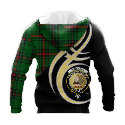 Printivon Kirkcaldy Clan Believe In Me Crest Tartan Knitted Hoodie Custom Your Text