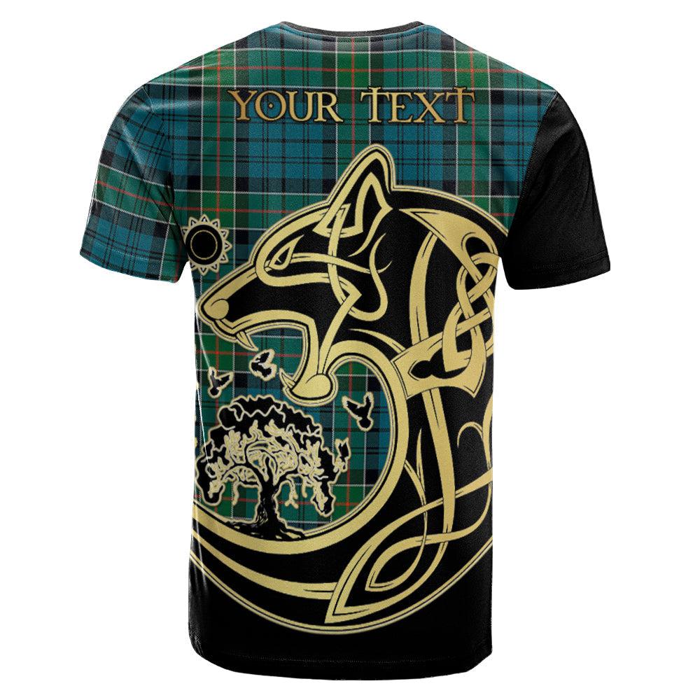 Printivon Kirkpatrick Crest Celtic Wolf Tartan T Shirt Custom Your Text