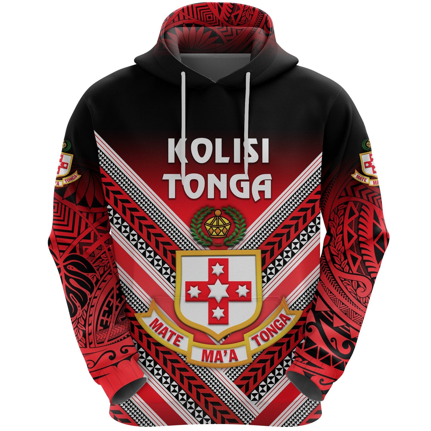 Kolisi Tonga Hoodie Mate Ma'a Tonga Creative Style Tonga Coat Of Arms Zip Up Hoodie