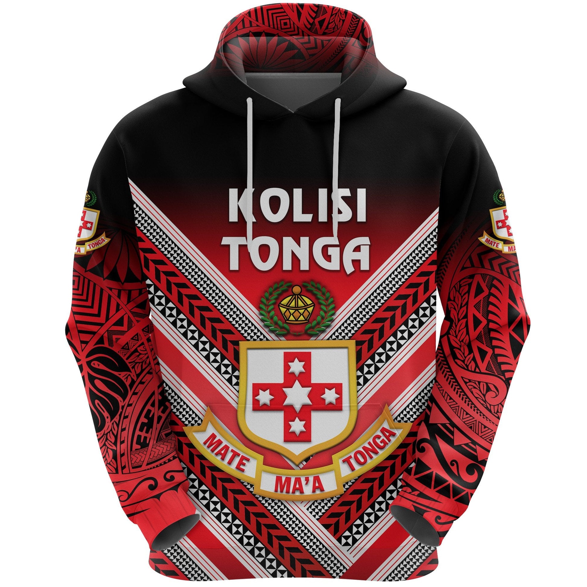 Kolisi Tonga Hoodie Mate Ma'a Tonga Creative Style Tonga Coat Of Arms Zip Up Hoodie