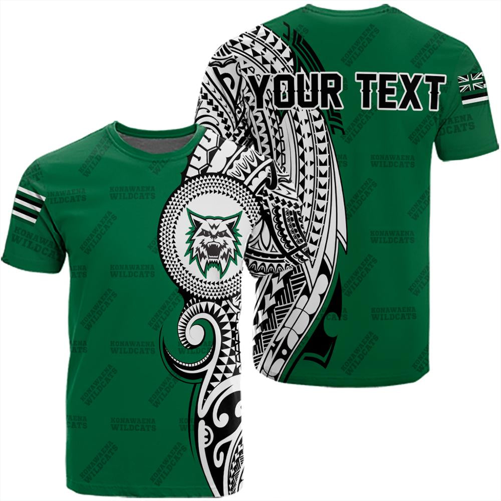 Personalized Hawaii - Konawaena High Tribal Kakau T-Shirt - Ah